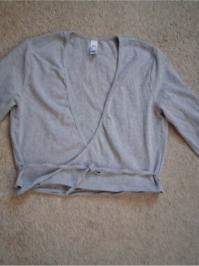 American Apparel Light Gray Wrap Crop Top